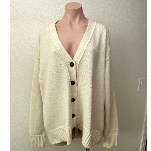 Jil Sander Cream V-Neck Button Long Sleeve Knit Sweater 40 / 8 - Picture 5 of 16